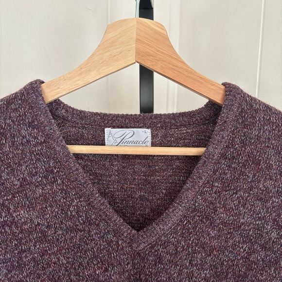 pinnacle Other - Vintage Pinnacle Wool Acrylic Blend Purple Argyle V Neck Pullover Sweater Men L